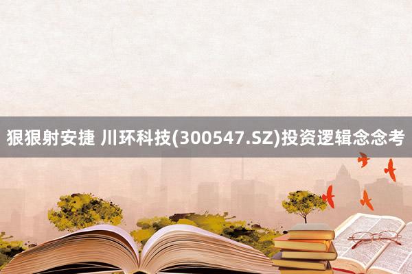 狠狠射安捷 川环科技(300547.SZ)投资逻辑念念考