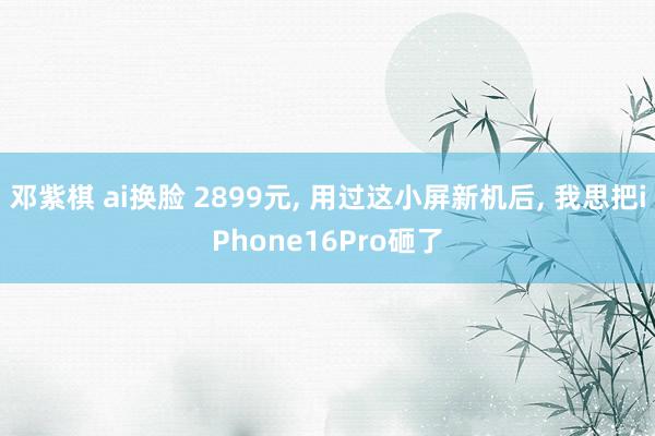 邓紫棋 ai换脸 2899元, 用过这小屏新机后, 我思把iPhone16Pro砸了