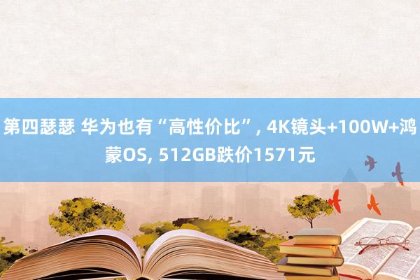 第四瑟瑟 华为也有“高性价比”, 4K镜头+100W+鸿蒙OS, 512GB跌价1571元